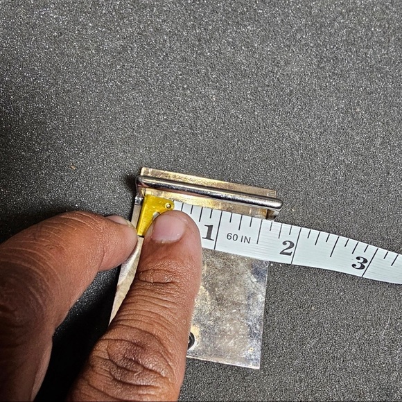 Brushed Silver Tone Rectangular Belt Buckle Unisex Minimalist Fits 1.5" Belts - Picture 9 of 9